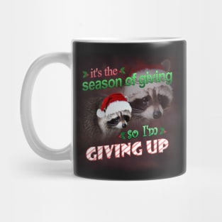 Christmas Raccoon Meme Mug